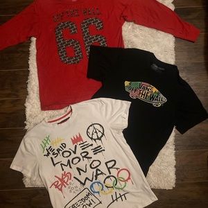 VANS skateboard and RON BASS t-shirt lot